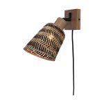 Good&Mojo Wandleuchte Java Bambus Braun | Geeignet für 1x E27 