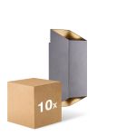 Mehrfachpackung 10x Nordlux Nico Wandleuchte Aluminium Anthrazit Up & Down | Geeignet für 2x GU10