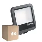 Multipack 4x Ledvance Led-Scheinwerfer Aluminium Schwarz 69W 9150lm 100D - 830 Warmweiß | IP66 - Symmetrisch