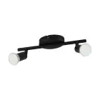 Eglo Deckenleuchte Buzz-LED Stahl Schwarz 2x2.8W 2x250lm - 830 Warmweiß | IP20 - Inkl. 2x GU10